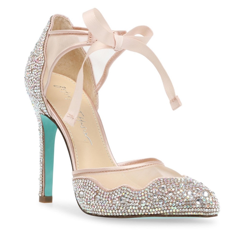 Blue by Betsey Johnson Iris Dress Pump size 11 new w/o box rhinestone champagne